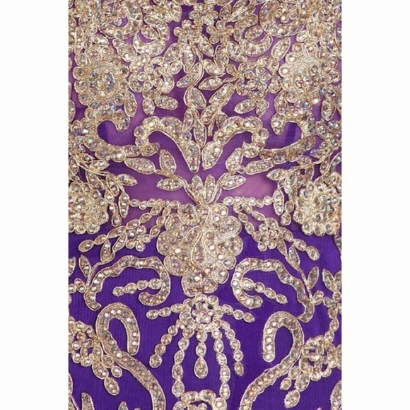 1572 Pink or Purple or Red Gold Lace Dress - Picture 5 of 14